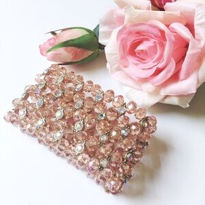 Last 1! Peach Pink Beaded Stretch Bracelet